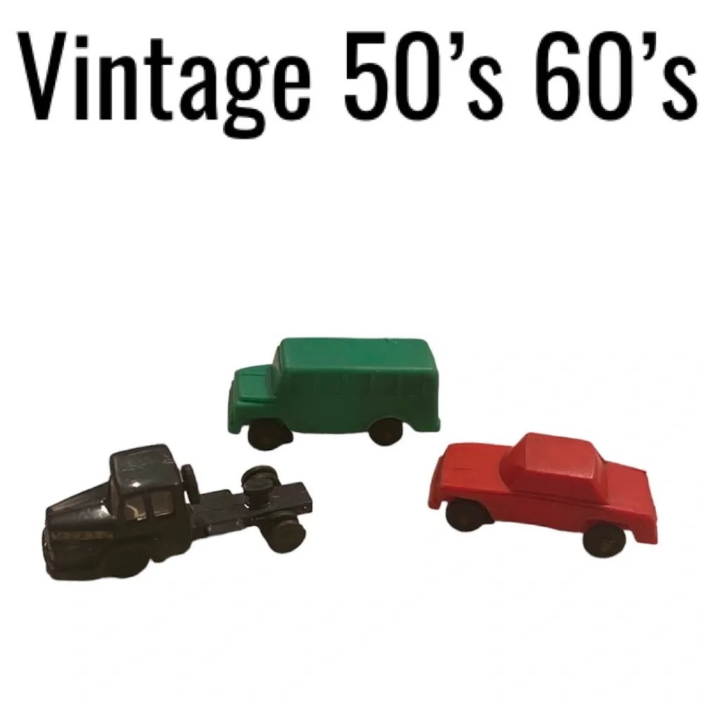 Vintage Cars Plastic Vintage Toys Bundle 1950s 1960s Collectible Set Red Black
